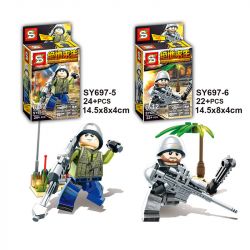 SHENG YUAN SY SY697 non  NHÂN VẬT NHỎ CỦA PLAYERUNKNOWN'S BATTLEGROUNDS 8 bộ đồ chơi xếp lắp ráp ghép mô hình Pubg Battlegrounds Bắn Súng 185 khối