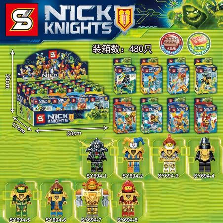 SHENG YUAN SY SY694 non  NHÂN VẬT NHỎ TRONG FUTURE KNIGHTS 8 bộ đồ chơi xếp lắp ráp ghép mô hình Nexo Knights Hiệp Sỹ Nexo 209 khối