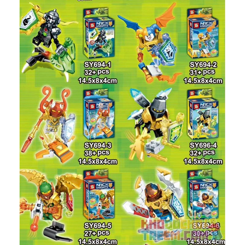 SHENG YUAN SY SY694 non  NHÂN VẬT NHỎ TRONG FUTURE KNIGHTS 8 bộ đồ chơi xếp lắp ráp ghép mô hình Nexo Knights Hiệp Sỹ Nexo 209 khối