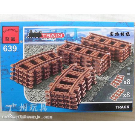 NOT  STRAIGHT AND CURVED RAILS 7896 Enlighten 639 Qman 639 xếp lắp ráp ghép mô hình ĐƯỜNG RAY THẲNG VÀ CONG City Thành Phố 16 khối