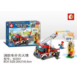 SEMBO 603001 non  XE CỨU HỎA DẬP LỬA bộ đồ chơi xếp lắp ráp ghép mô hình Rescue Team Đội Cứu Hộ 180 khối