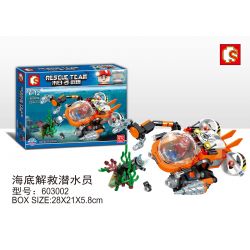 SEMBO 603002 non  THỢ LẶN CỨU HỘ DƯỚI BIỂN bộ đồ chơi xếp lắp ráp ghép mô hình Rescue Team Đội Cứu Hộ 234 khối