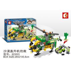 SEMBO 603003 non  TRỰC THĂNG CỨU HỘ SA MẠC bộ đồ chơi xếp lắp ráp ghép mô hình Rescue Team Đội Cứu Hộ 267 khối
