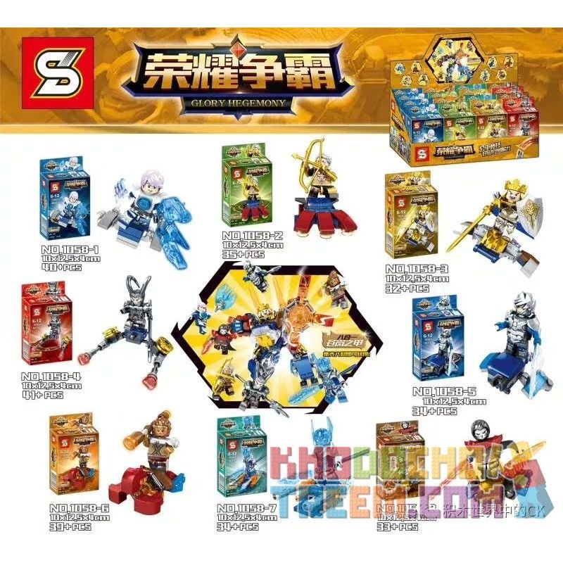 SEMBO 1058 non  8 NHÂN VẬT NHỎ ARMOR OF CANGLAN TRONG 1 bộ đồ chơi xếp lắp ráp ghép mô hình King Of Glory Hegemony Game Liên Quân 288 khối