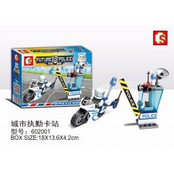 SHENG YUAN SY 602001 non  TRẠM THẺ THÀNH PHỐ bộ đồ chơi xếp lắp ráp ghép mô hình Future Police Cảnh Sát Tương Lai 68 khối