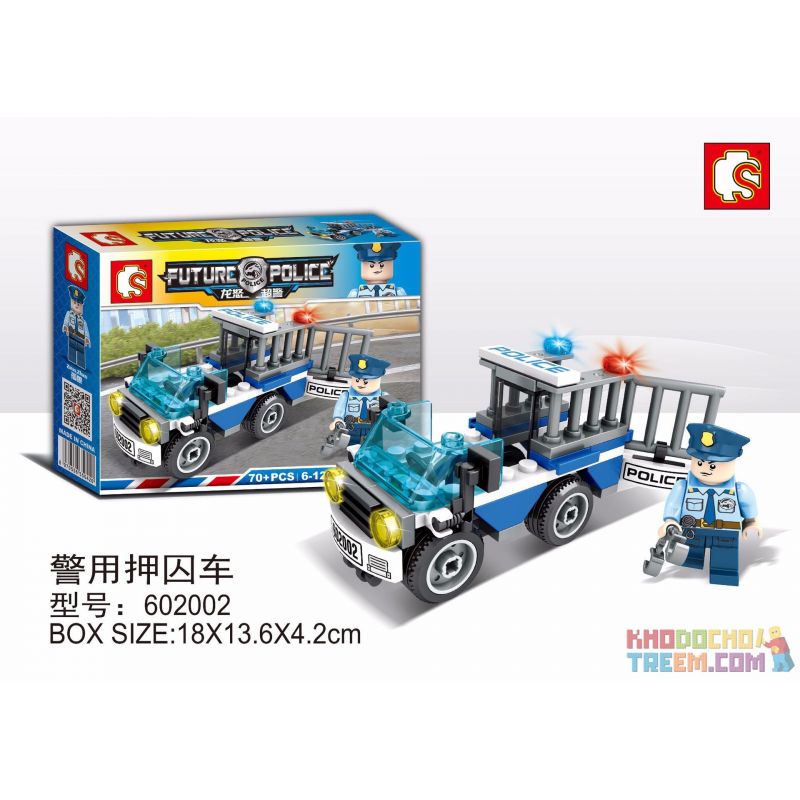 SHENG YUAN SY 602002 non  XE CẢNH SÁT bộ đồ chơi xếp lắp ráp ghép mô hình Future Police Cảnh Sát Tương Lai 70 khối