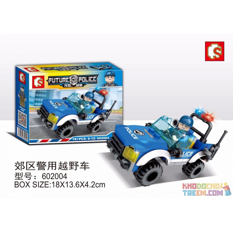 SHENG YUAN SY 602004 non  XE ĐỊA HÌNH CỦA CẢNH SÁT NGOẠI Ô bộ đồ chơi xếp lắp ráp ghép mô hình Future Police Cảnh Sát Tương Lai 78 khối