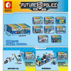 SHENG YUAN SY 602005 non  CẢNH SÁT TUẦN TRA BẮN TRỰC THĂNG bộ đồ chơi xếp lắp ráp ghép mô hình Future Police Cảnh Sát Tương Lai 78 khối