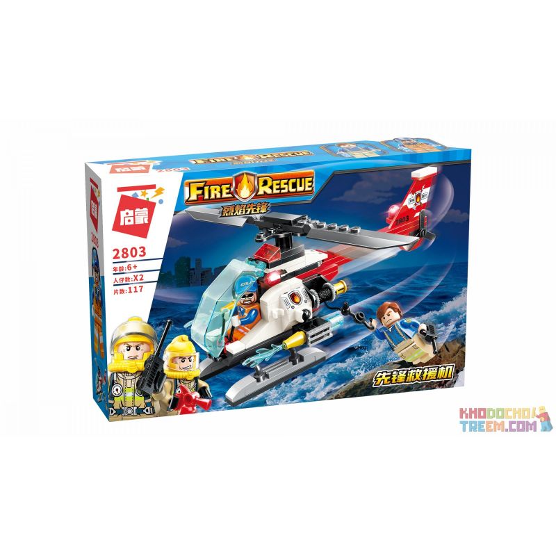 Enlighten 2803 Qman 2803 non  MÁY BAY CỨU HỘ TIÊN PHONG bộ đồ chơi xếp lắp ráp ghép mô hình Fire Rescure FIRERESCUE Cứu Hỏa 117 khối