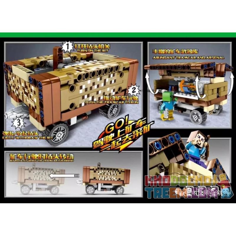 SHENG YUAN SY 7026 non  XE TẢI KHAI THÁC bộ đồ chơi xếp lắp ráp ghép mô hình Minecraft MY WORLD Game Xây Dựng 264 khối