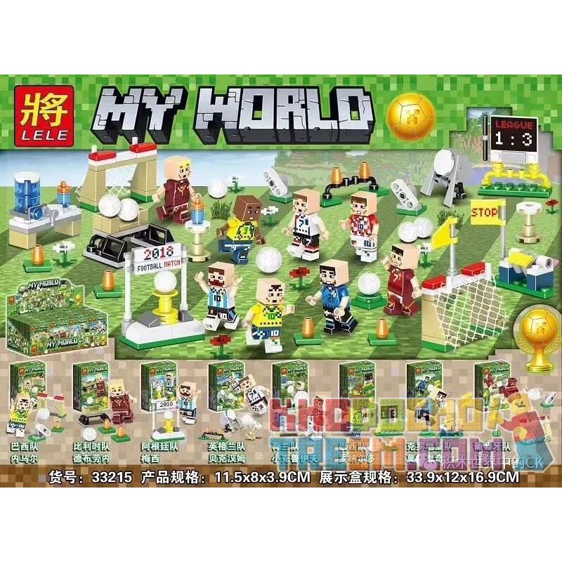 LELE 33215 non  BÓNG ĐÁ HẠNH PHÚC 8. bộ đồ chơi xếp lắp ráp ghép mô hình Minecraft MY WORLD Game Xây Dựng