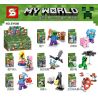 SHENG YUAN SY SY608 non  8 NHÂN VẬT NHỎ bộ đồ chơi xếp lắp ráp ghép mô hình Minecraft MY WORLD Game Xây Dựng