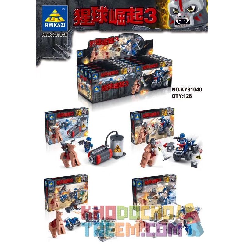 Kazi KY81040 81040 non  4 CẢNH NHỎ bộ đồ chơi xếp lắp ráp ghép mô hình Rise Of The Orangutan 3 Sự Trỗi Dậy Của Đười Ươi 3