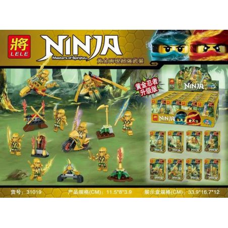 LELE 31019 non  GOLDEN NINJA MINIFIGURE 8 GÓI bộ đồ chơi xếp lắp ráp ghép mô hình The  Ninjago Movie Ninja Lốc Xoáy