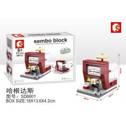 SEMBO WEKKI VIGGI SD6601 6601 non  CỬA HÀNG KEM HAAGEN-DAZS bộ đồ chơi xếp lắp ráp ghép mô hình Mini Modular SEMBO BLOCK HAAGENDAZS ICE-CREAM Đường Phố Thu Nhỏ 80 khối