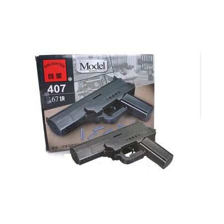 Enlighten 407 Qman 407 non  SÚNG LỤC LẮP RÁP bộ đồ chơi xếp lắp ráp ghép mô hình Gun MODEL AIR GUN 167 khối