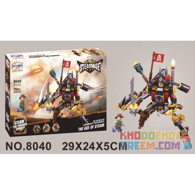Winner 8040 non  CHIẾN BINH HƠI NƯỚC bộ đồ chơi xếp lắp ráp ghép mô hình The Age Of Steam STEAMAGE THE WARRIOR Thời Đại Hơi Nước 198 khối