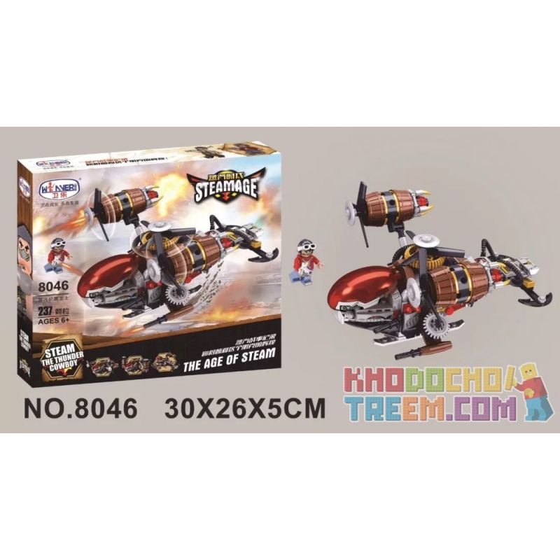 Winner 8046 non  PHI THUYỀN bộ đồ chơi xếp lắp ráp ghép mô hình The Age Of Steam STEAMAGE THE FIGHTER Thời Đại Hơi Nước 237 khối