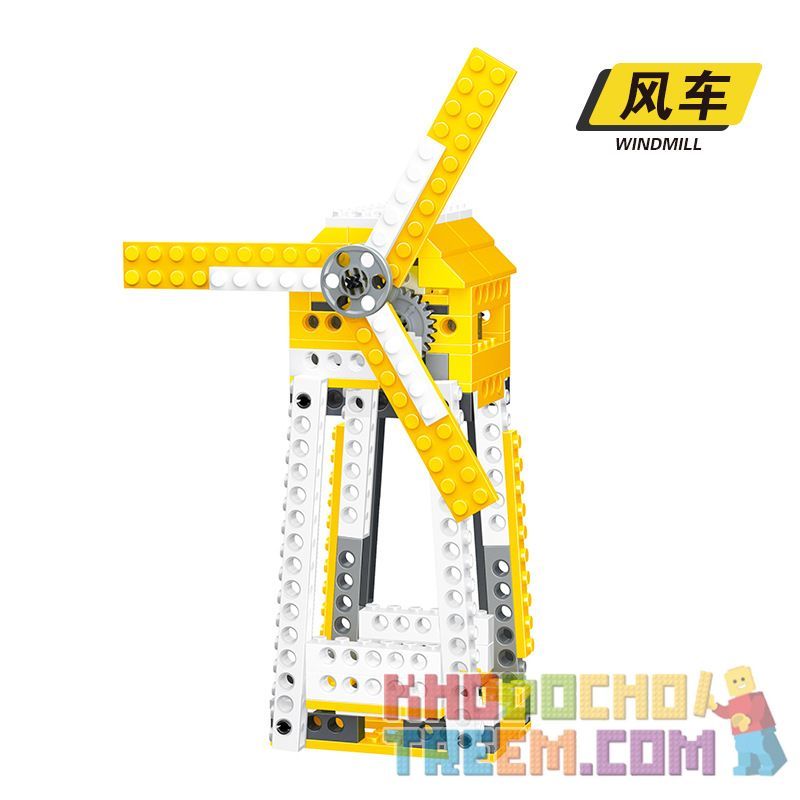 WANGE DR.LUCK 1405 non  MÁY DOMINO XE MẶT TRĂNG CỐI XAY GIÓ CÂN BẰNG bộ đồ chơi xếp lắp ráp ghép mô hình Mindstorms POWER MACHINSRY DOMINOES MACHINE、LUNAR ROVER、WINDMIL、BALANCE Lập Trình Khoa Học 286 khối