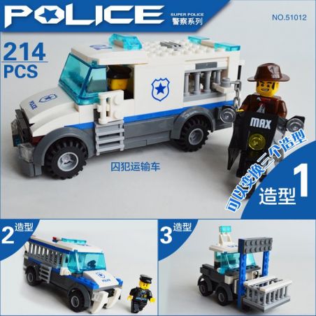 WANGE DR.LUCK 51012 non  NGƯỜI VẬN CHUYỂN TÙ NHÂN bộ đồ chơi xếp lắp ráp ghép mô hình City POLICE Thành Phố 214 khối