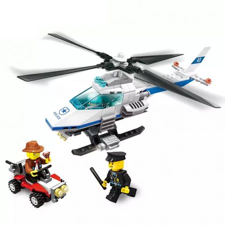 WANGE DR.LUCK 51013 non  TRỰC THĂNG CẢNH SÁT bộ đồ chơi xếp lắp ráp ghép mô hình City POLICE Thành Phố 206 khối