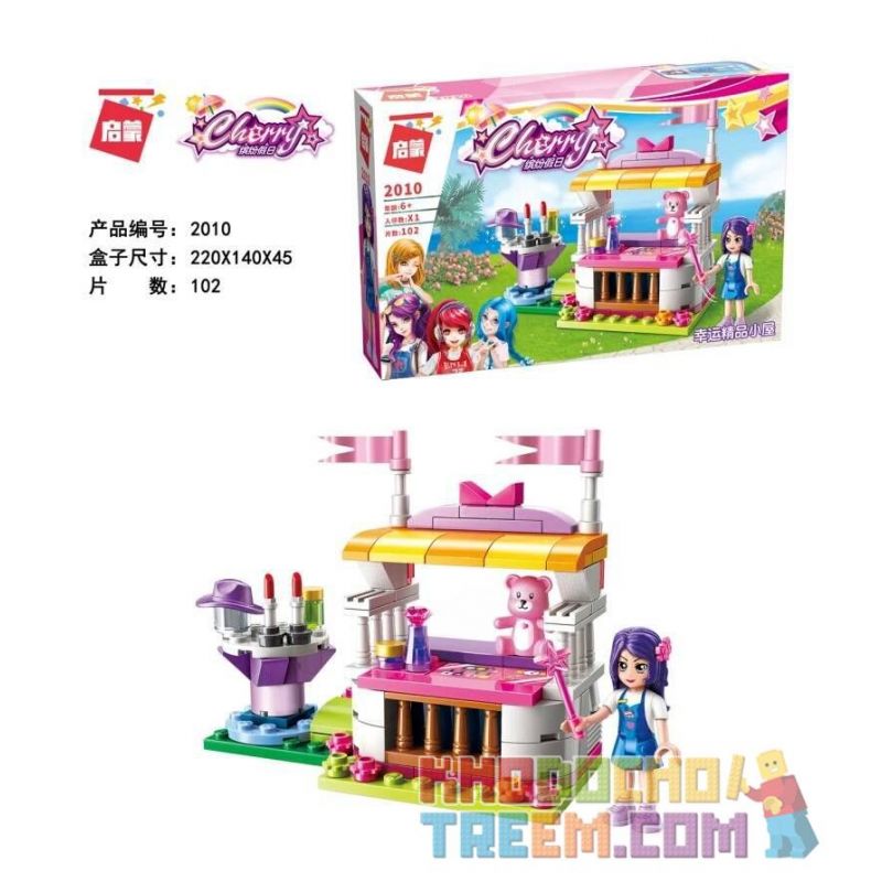 Enlighten 2010 Qman 2010 non  LUCKY BOUTIQUE COTTAGE. bộ đồ chơi xếp lắp ráp ghép mô hình Cherry Cô Nàng Ngọt Ngào 102 khối