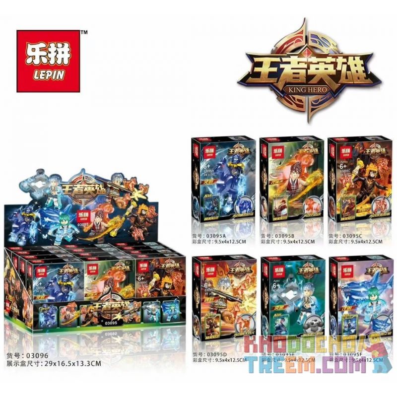LEPIN 03095A 03095B 03095C 03095D 03095E 03095F non  6 NHÂN VẬT NHỎ bộ đồ chơi xếp lắp ráp ghép mô hình King Of Glory Hegemony KING HERO Game Liên Quân