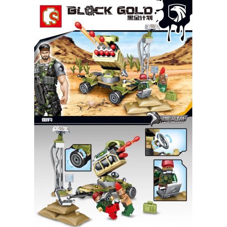 SEMBO 11630 non  TRẬN ĐẤU TÊN LỬA bộ đồ chơi xếp lắp ráp ghép mô hình Black Gold Cuộc Chiến Vàng Đen 105 khối