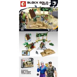 SEMBO 11597 non  PHÁO ĐÀI CỦA bộ đồ chơi xếp lắp ráp ghép mô hình Black Gold Cuộc Chiến Vàng Đen 65 khối