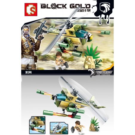 SEMBO 11598 non  TRỰC THĂNG CỦA XUANFENG bộ đồ chơi xếp lắp ráp ghép mô hình Black Gold Cuộc Chiến Vàng Đen 81 khối