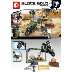 SEMBO 11599 non  CĂN CỨ CỦA TIGER MOUNTAIN bộ đồ chơi xếp lắp ráp ghép mô hình Black Gold Cuộc Chiến Vàng Đen 54 khối