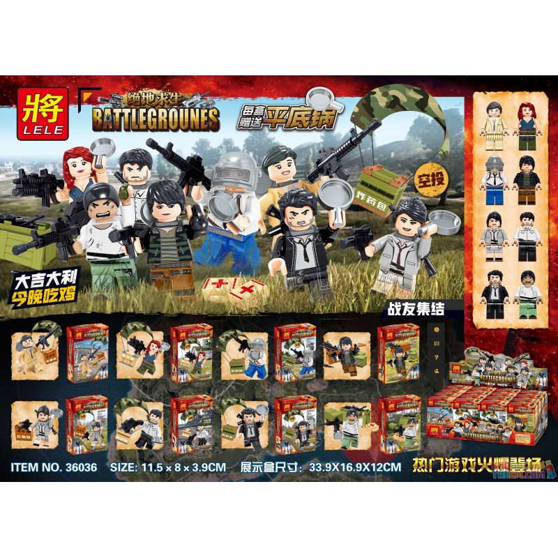 LELE 36036 non  JEDI SỐNG SÓT SAU AIROTROPIA 8 bộ đồ chơi xếp lắp ráp ghép mô hình Pubg Battlegrounds Bắn Súng