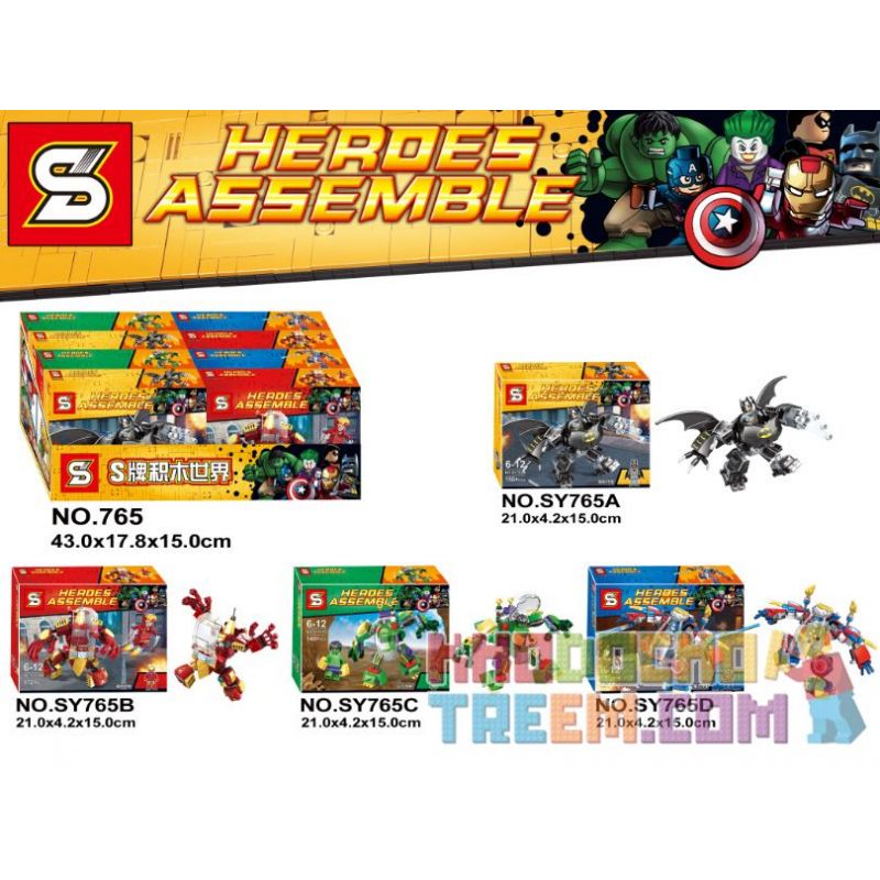 SHENG YUAN SY SY765A 765A SY765B 765B SY765C 765C SY765D 765D non  4 SIÊU ANH HÙNG MINIFIGURE bộ đồ chơi xếp lắp ráp ghép mô hình Super Heroes HEROES ASSEMBLE Siêu Nhân Anh Hùng