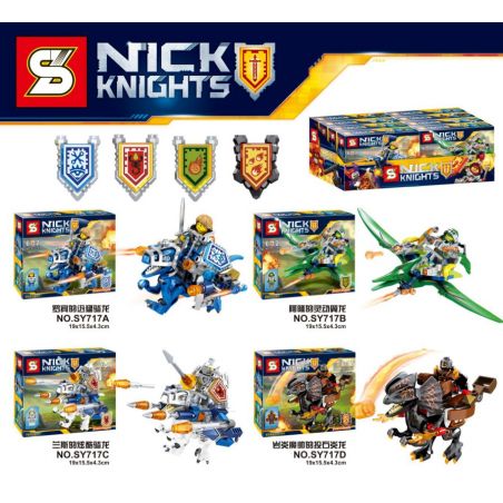 SHENG YUAN SY SY717A 717A SY717B 717B SY717C 717C SY717D 717D non  KHỦNG LONG KỴ BINH CƯỠI 4 CON RỒNG NHANH NHẸN CỦA ROBIN THÔNG MINH AARON TUYỆT VỜI LANCE VÀ ĐÁ bộ đồ chơi xếp lắp ráp ghép mô hình Nexo Knights NICK KNIGHTS Hiệp Sỹ Nexo 76 khối