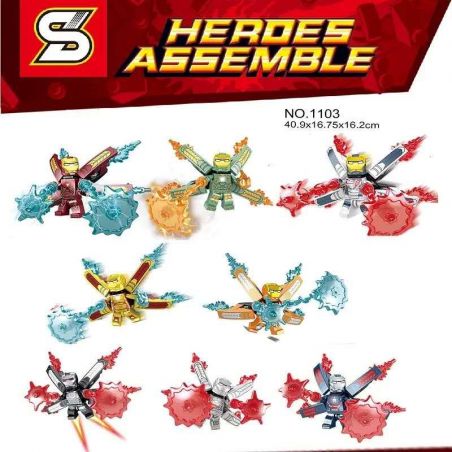 SHENG YUAN SY 1103 non  IRON MAN 8. bộ đồ chơi xếp lắp ráp ghép mô hình Super Heroes HEROES ASSEMBLE Siêu Nhân Anh Hùng