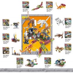 SHENG YUAN SY 1090 non  10 CẢNH NHỎ bộ đồ chơi xếp lắp ráp ghép mô hình Jurassic World Thế Giới Khủng Long 261 khối