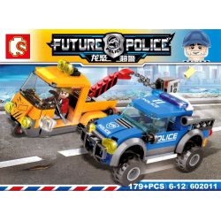 SHENG YUAN SY 602011 non  CHẶN ĐUỔI BỌN CƯỚP bộ đồ chơi xếp lắp ráp ghép mô hình Future Police Cảnh Sát Tương Lai 179 khối