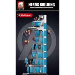 ELEPHANT JX60037 60037 non  TÒA NHÀ ANH HÙNG bộ đồ chơi xếp lắp ráp ghép mô hình Super Heroes HEROS BUILDING Siêu Nhân Anh Hùng 1945 khối