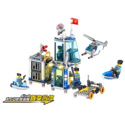 Kazi KY67255 67255 non  WATER FRONTIER POLICE STATION 4IN1 BIẾN THỂ THẲNG bộ đồ chơi xếp lắp ráp ghép mô hình CITY POLICE Cảnh Sát