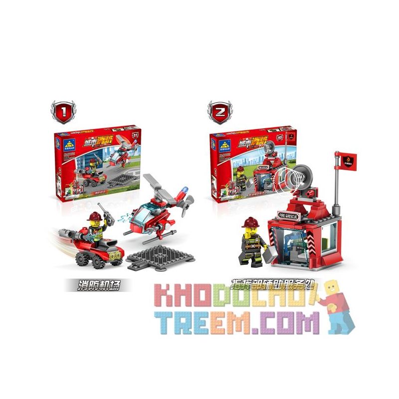 Kazi KY80515 80515 non  FIRE OPERATIONS COMMAND 4IN1 BIẾN THỂ THẲNG bộ đồ chơi xếp lắp ráp ghép mô hình Fire Rescure FIRE FIGHT Cứu Hỏa 299 khối