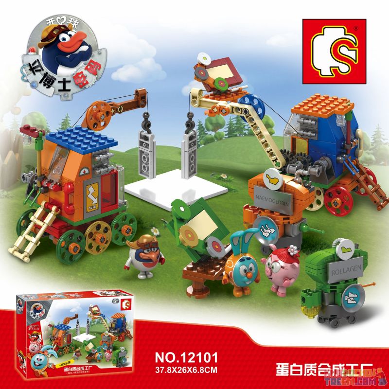 SEMBO 12101 non  NHÀ MÁY TỔNG HỢP PROTEIN bộ đồ chơi xếp lắp ráp ghép mô hình Smeshariki Những Trái Bóng Vui Nhộn 413 khối