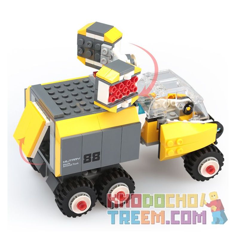 WANGE 3669 non  XE BỌC THÉP TÊN LỬA bộ đồ chơi xếp lắp ráp ghép mô hình Advanced Military MISSILE ARMOURED VEHICLE Quân Đội Công Nghệ Cao 294 khối