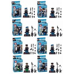 SHENG YUAN SY SY278 non  8 NHÂN VẬT CẢNH SÁT bộ đồ chơi xếp lắp ráp ghép mô hình Police