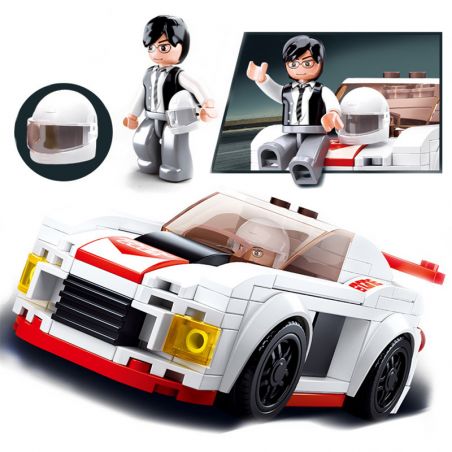 SLUBAN M38-B0633C B0633C 0633C M38B0633C 38-B0633C non  HIỆP SĨ ĐEN TRẮNG bộ đồ chơi xếp lắp ráp ghép mô hình Speed Champions Racing Cars RACING CLUB Đua Xe Công Thức 152 khối