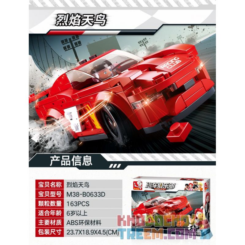 SLUBAN M38-B0633D B0633D 0633D M38B0633D 38-B0633D non  CHIM HỒNG HẠC bộ đồ chơi xếp lắp ráp ghép mô hình Speed Champions Racing Cars RACING CLUB Đua Xe Công Thức 163 khối