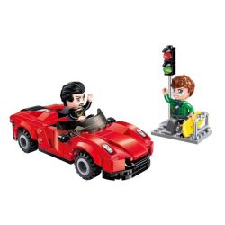 QMAN 1131 non  XE THỂ THAO MA THUẬT bộ đồ chơi xếp lắp ráp ghép mô hình Colorful City COLORFULCITY Thành Phố Sắc Màu 158 khối