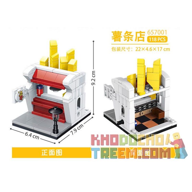 PanlosBrick 657001 Panlos Brick 657001 non  CỬA HÀNG KHOAI TÂY CHIÊN bộ đồ chơi xếp lắp ráp ghép mô hình Mini Modular STREETSCAPE Đường Phố Thu Nhỏ 118 khối