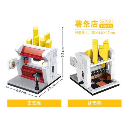 PanlosBrick 657001 Panlos Brick 657001 non  CỬA HÀNG KHOAI TÂY CHIÊN bộ đồ chơi xếp lắp ráp ghép mô hình Mini Modular STREETSCAPE Đường Phố Thu Nhỏ 118 khối