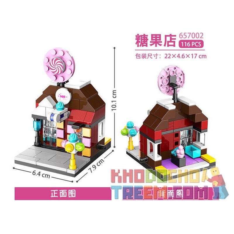 PanlosBrick 657002 Panlos Brick 657002 non  CỬA HÀNG KẸO bộ đồ chơi xếp lắp ráp ghép mô hình Mini Modular STREETSCAPE Đường Phố Thu Nhỏ 116 khối