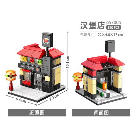 PanlosBrick 657005 Panlos Brick 657005 non  CỬA HÀNG BÁNH MÌ KẸP THỊT bộ đồ chơi xếp lắp ráp ghép mô hình Mini Modular STREETSCAPE Đường Phố Thu Nhỏ 120 khối